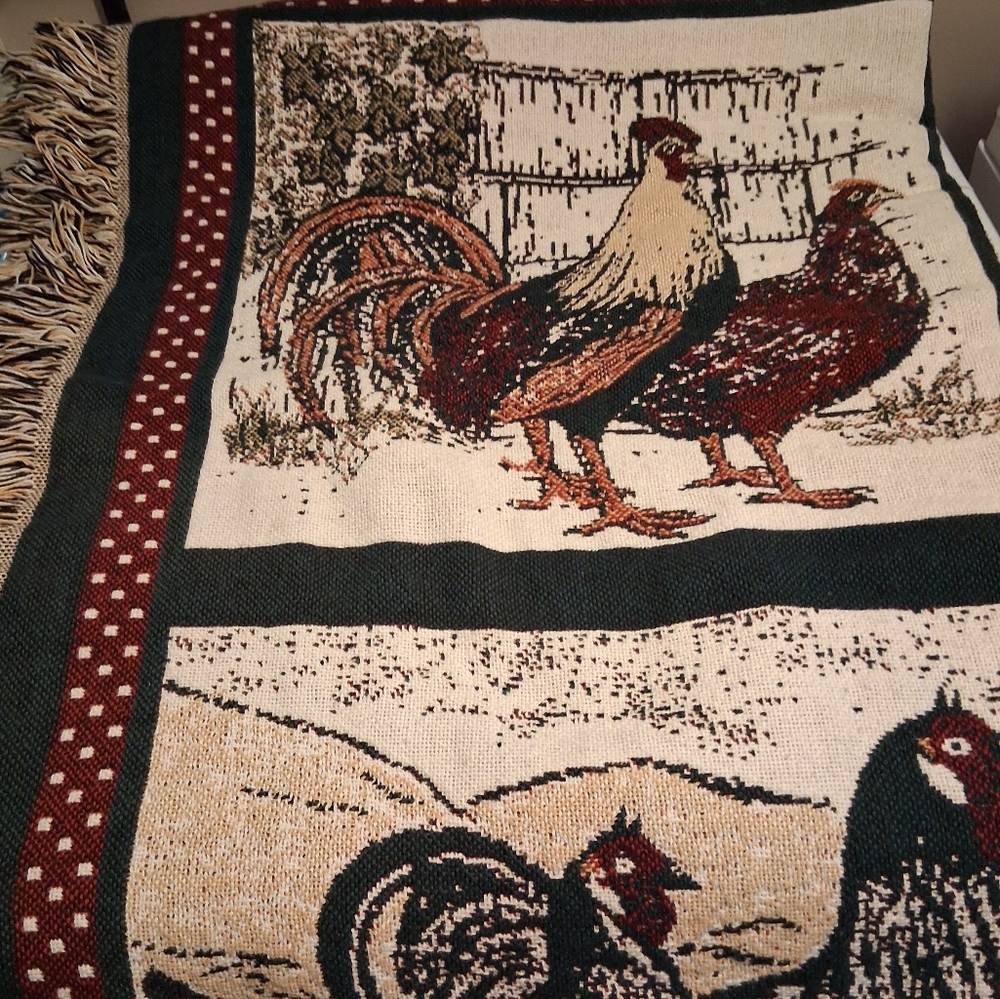 Chicken Rooster Tapestry Throw‎ Blanket Farm Unique